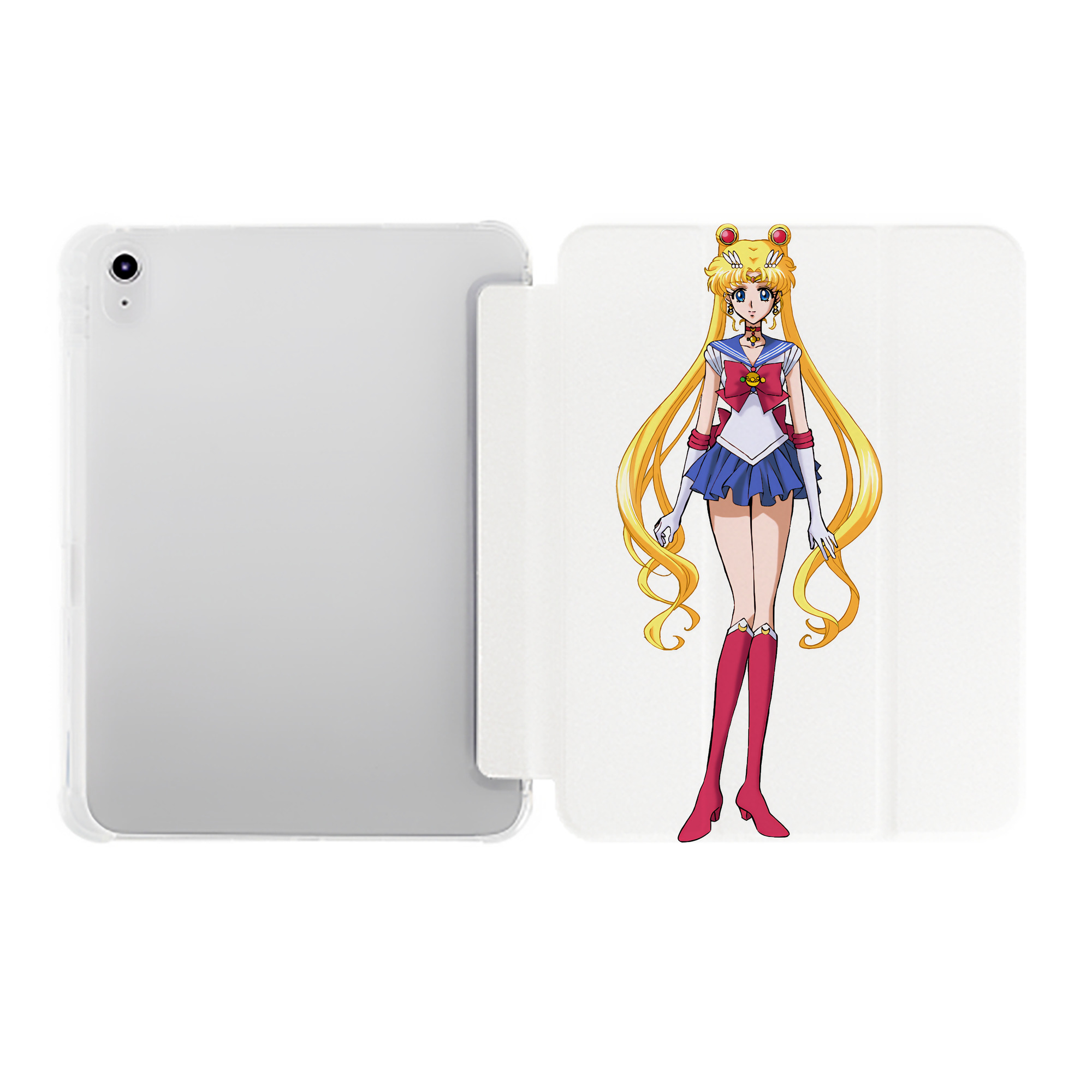 （画像用） 美少女戦士セーラームーン 月野 うさぎ つきの うさぎ Sailor Moon Tsukino Usagi IPad ケース ペン収納付き 三つ折りスタンド PUレザー×シリコン 対応機種9.5/10.5/10.9インチ